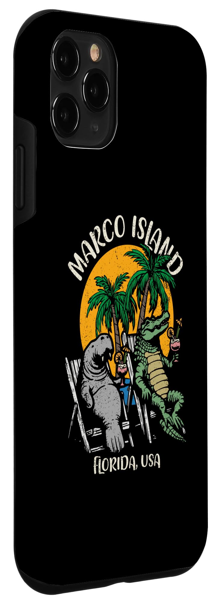 iPhone 11 Pro Marco Island Florida USA Funny Manatee Alligator Design Case - Image 3
