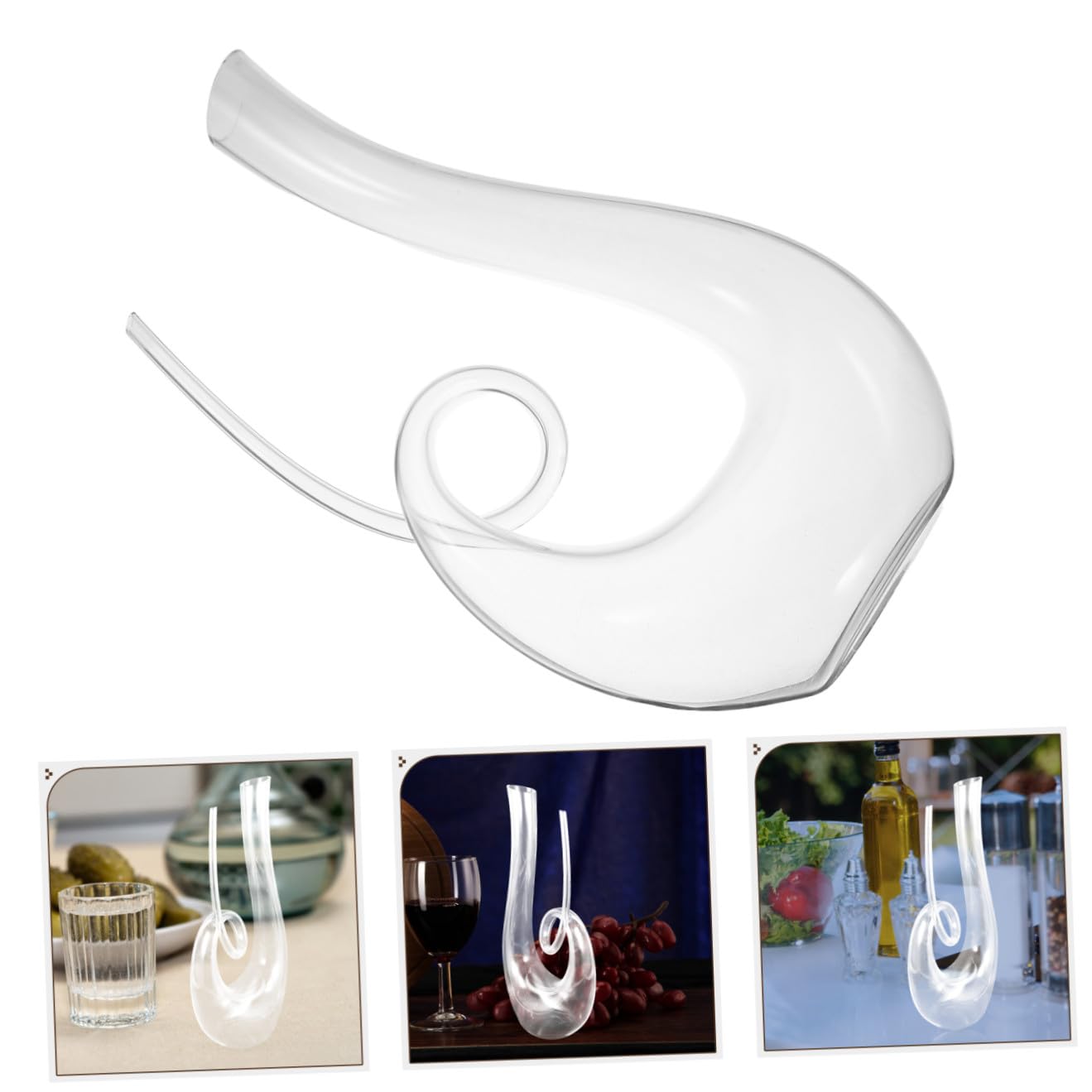 TOYANDONA Jarra Decantadora de Vidrio Transparente sin Plomo 1300 Ml para Uso en Bares y Aficionados al Vino