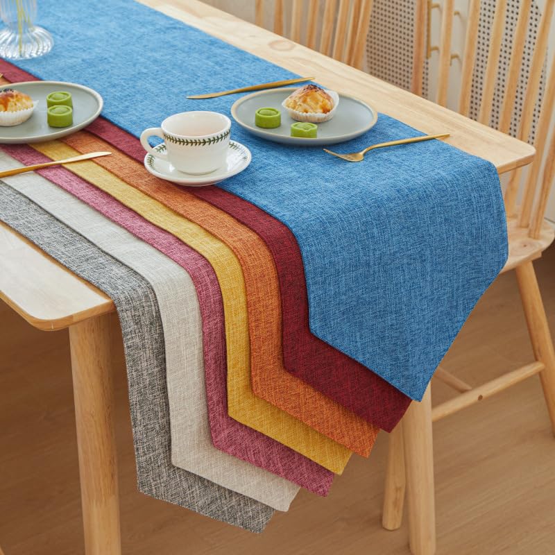 Drapeau de table en lin marron clair pour repas de famille et thé