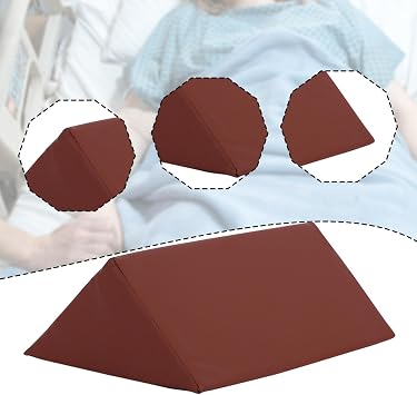 Triangle Wedge Pillow Ergonomic Cushion Positioning Support Pillow Nonslip Sponge Core PU Leather Breathable Soft Suitable for Elderly Sleeping Side, 40 cmx20 cmx20 cm