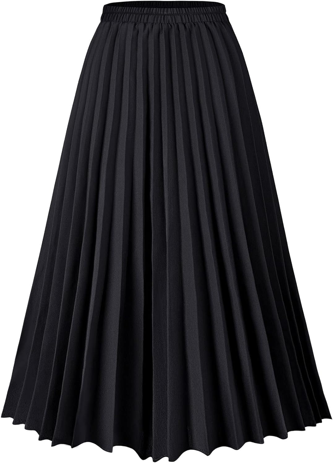 Leopard Skirt Women's Summer Midi Long Skirts High Waist Pleated Skirt Girls Summer Skirt, black