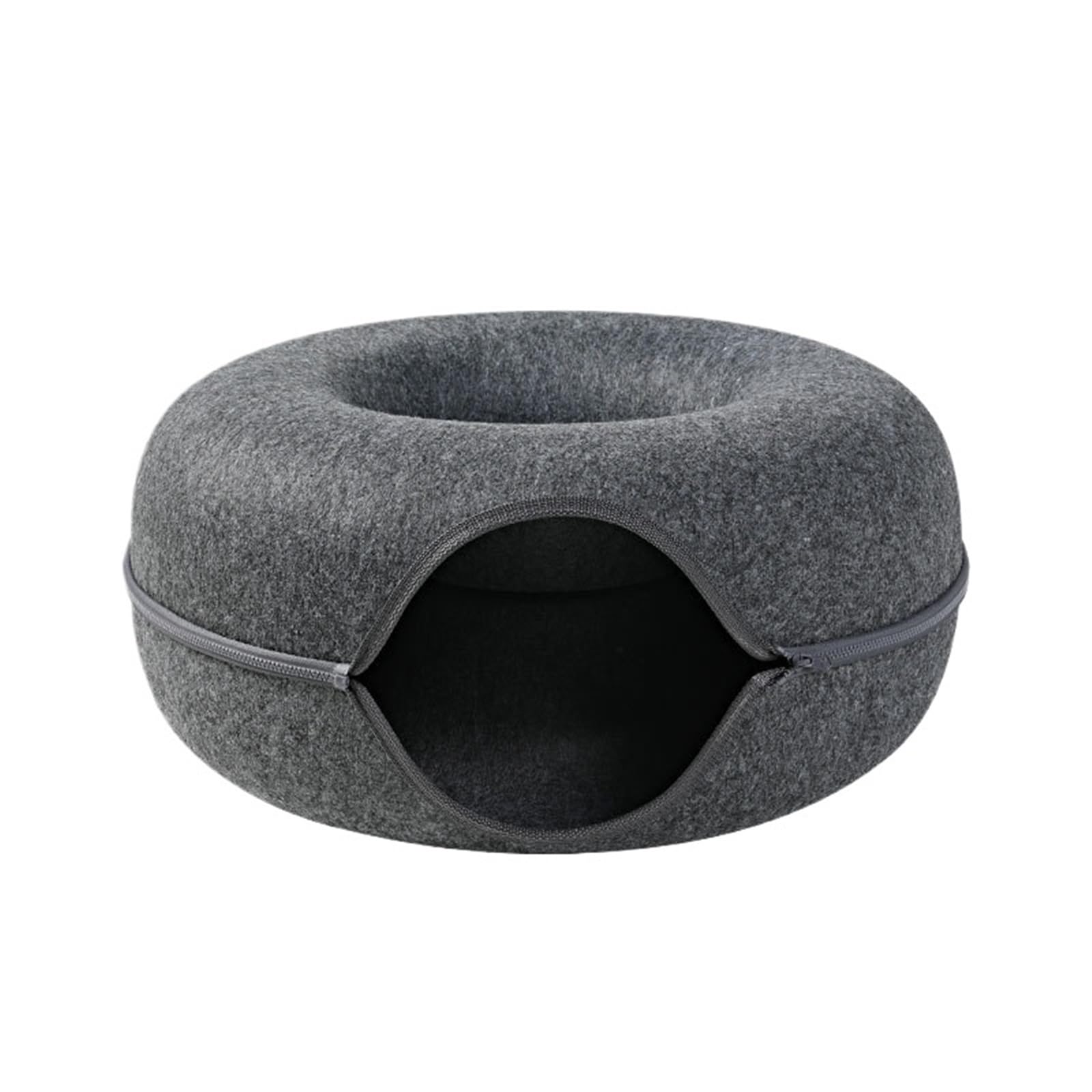 Generisch Katzenbett Donut-Haustier-Katzentunnel, interaktives Spielspielzeug, Katzenbett, Dual-Use-Frettchen, Kaninchen-Betttunnel, Innenspielzeug, Katzenhaus, Kätzchen-Trainingsspielzeug(White)