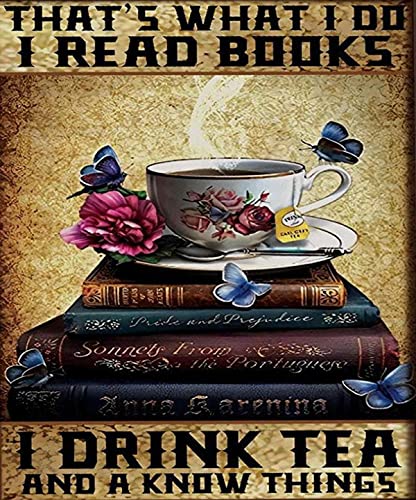 Letrero de metal con texto en inglés «That's What I Do I Read Books» Cover