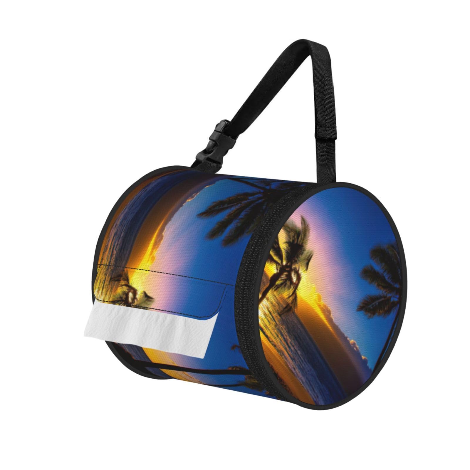 Hawaii Beach Print Fashion Tissues Organizer Box, Hanging Tissue Holder For Purse Coins For Car Office Daily Outing
