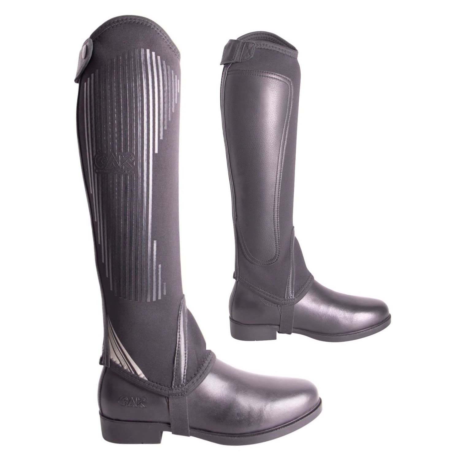 AK Stretchy Neoprene Horse Riding Half Chaps AKRS-2151 (XS, Black)