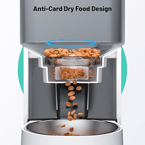 Miniatura 6 de Comederos automáticos para gatos, dispensador elevado de comida para gatos de 4.5L19 tazas con cuenco de acero inoxidable, comedero cronometrado