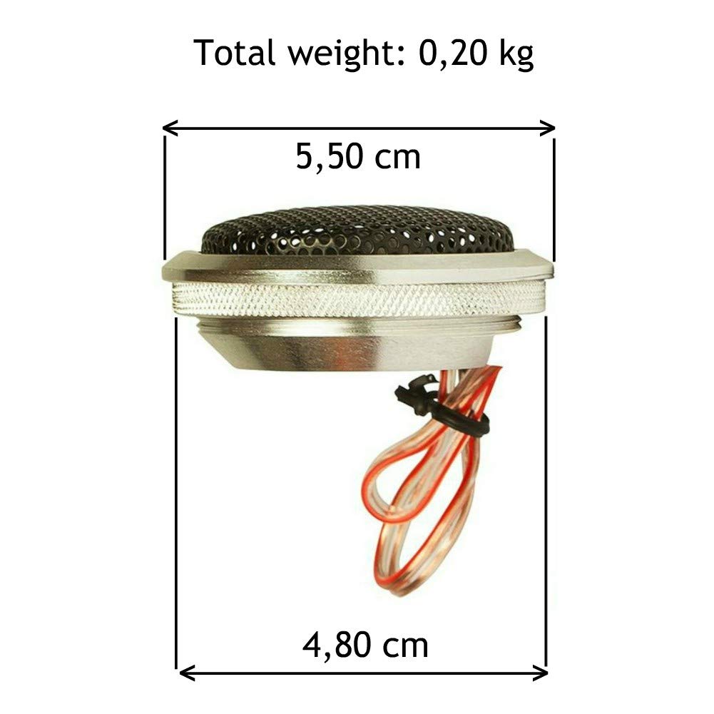 SP AUDIO 2 SP TW-14 Tweeter 2,2" 5,50 cm 55 mm diámetro 120 vatios rms y 240 vatios MAX 4 ohmios de Aluminio Profundidad Reducida de 1,00 cm, el par
