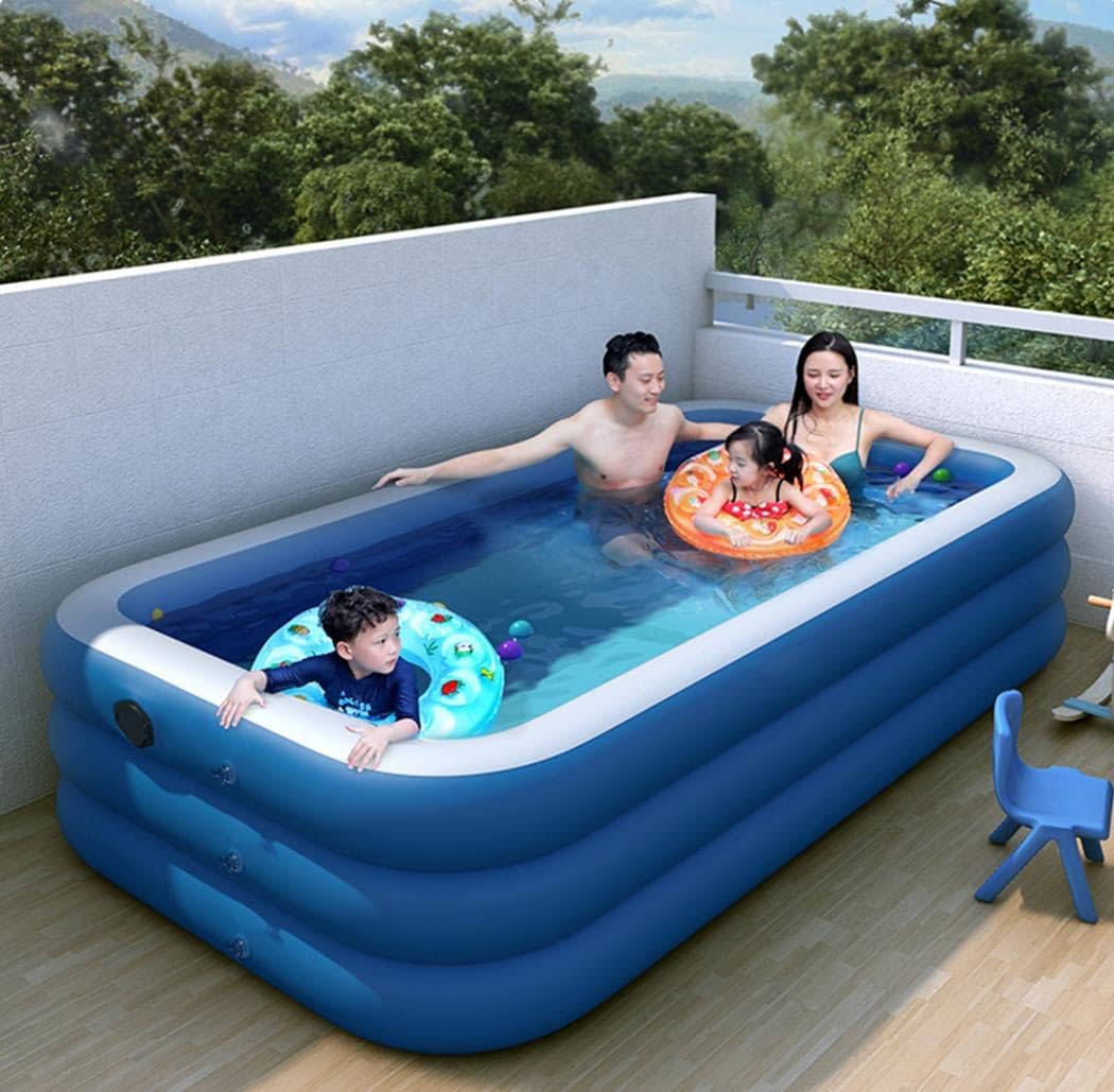 Shilanmei ビニールプール プール 大型 自動膨脹 滑り台付き 家庭用