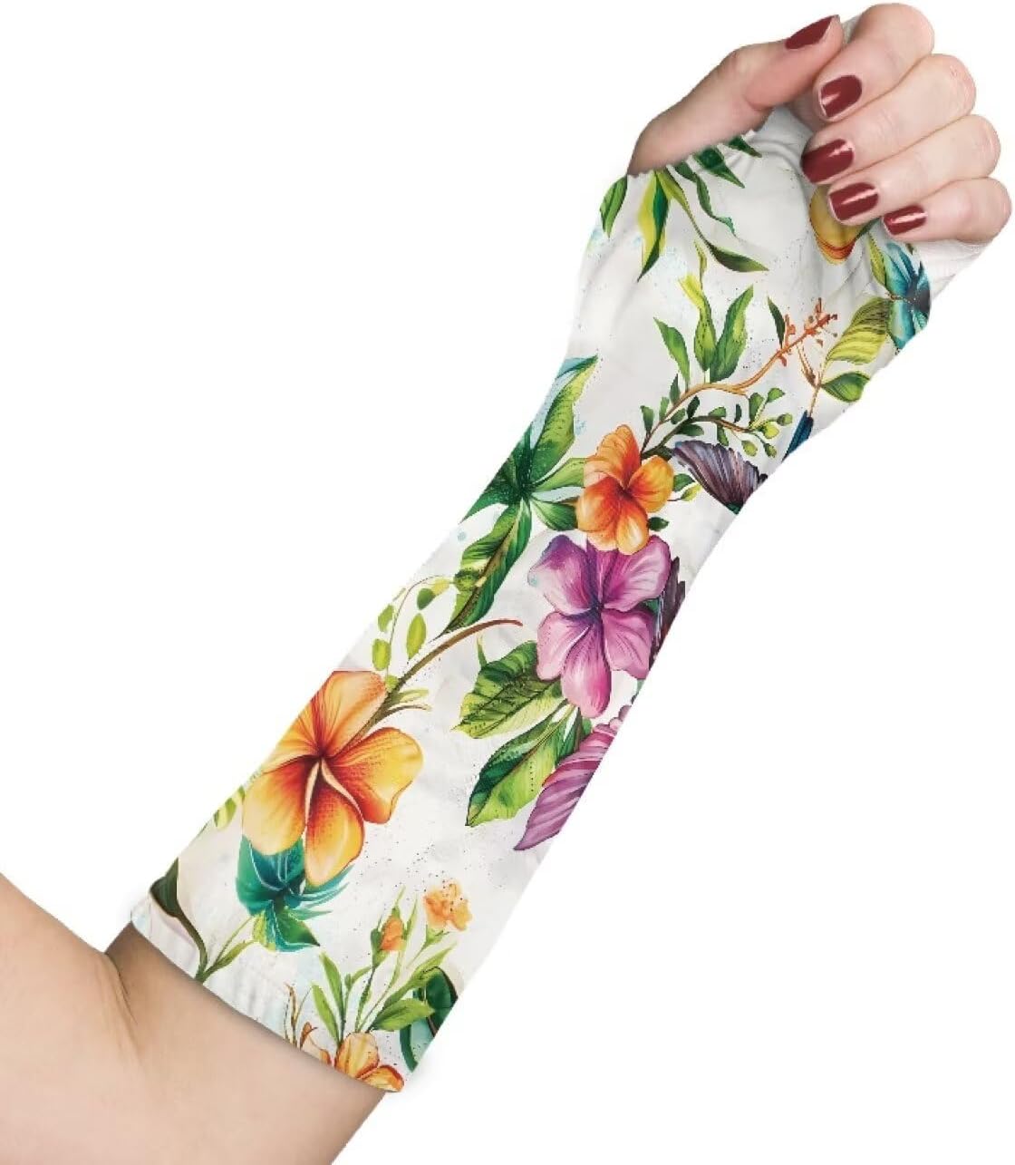 Tropical Flowers Arm Cast Cover Reusable Bandage Protector Arm Skin Protective Breathable & Washable Cast and Bandage Covers Protector