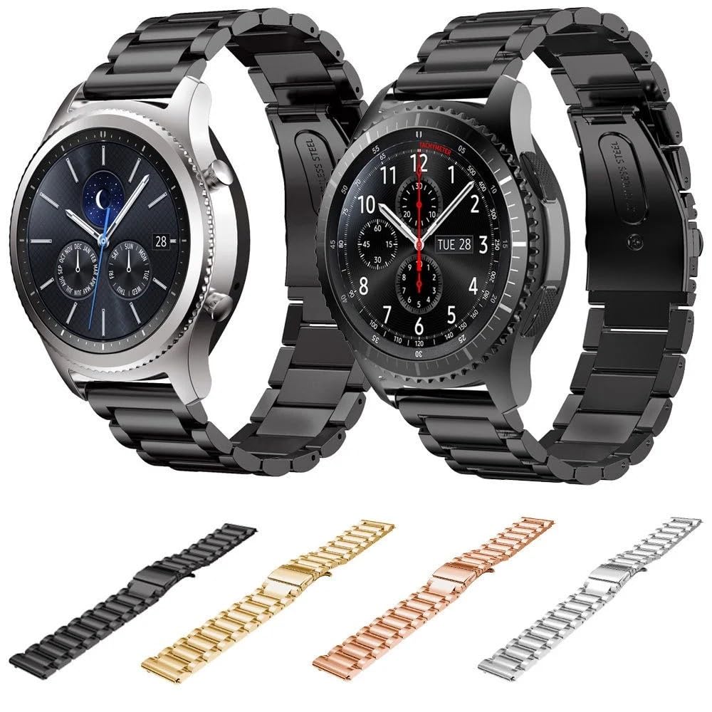 Bracelets de Montre 22mm 20mm à dégagement Rapide en Acier Inoxydable/Bracelet milanais pour Galaxy 3 42 46mm Gear S3 Active 2 GT3 Pro Gt2e