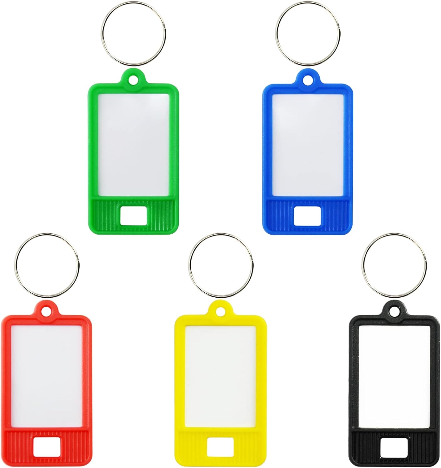 30 Pack Plastic Key Tags with Labels and Rings, Name Id