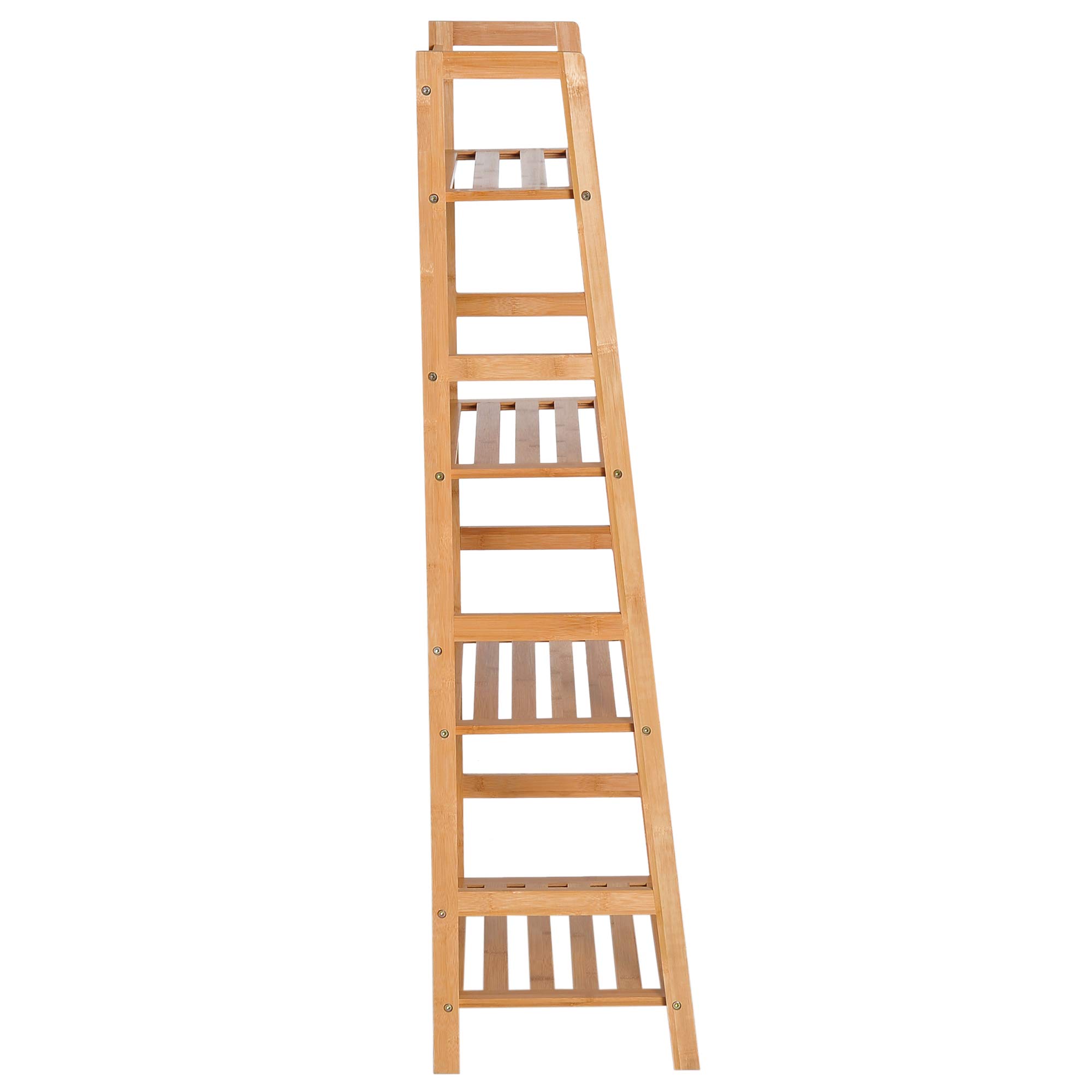 HOMCOM Estantería de Bambú 4 Niveles Estantería Escalera de Baño Librería Organizador Zapatero 48x31,5x120 cm