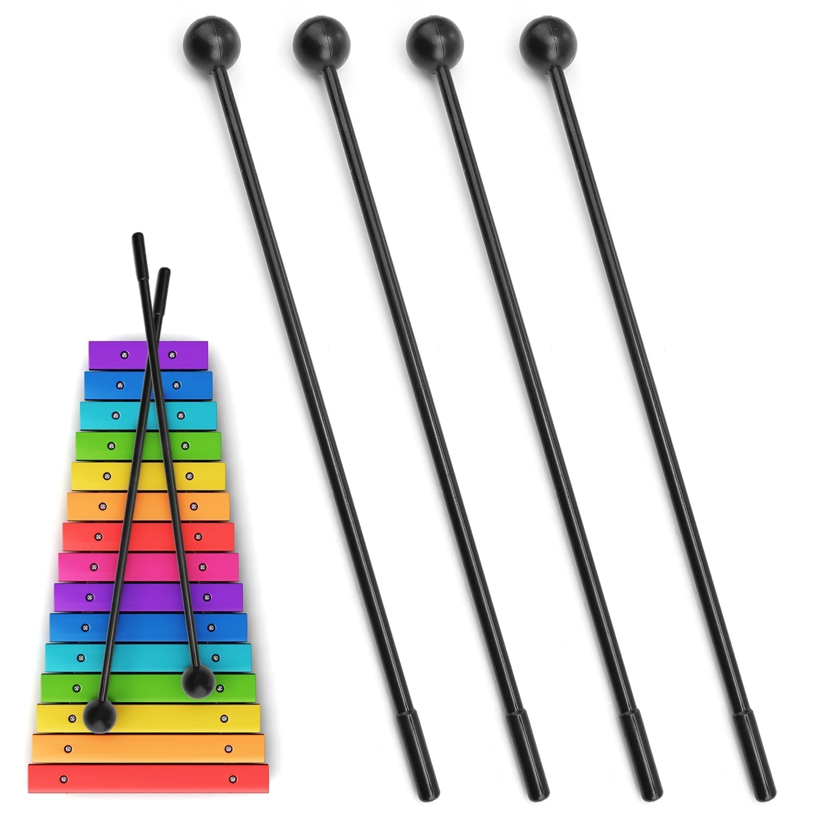 PRETTI Baquetas Xilofono 4 piezas,Baquetas de Percusión,Baquetas para xilófono de madera Accesorios para instrumentos de percusión para Glockenspiel, Xylophone y Metallophone