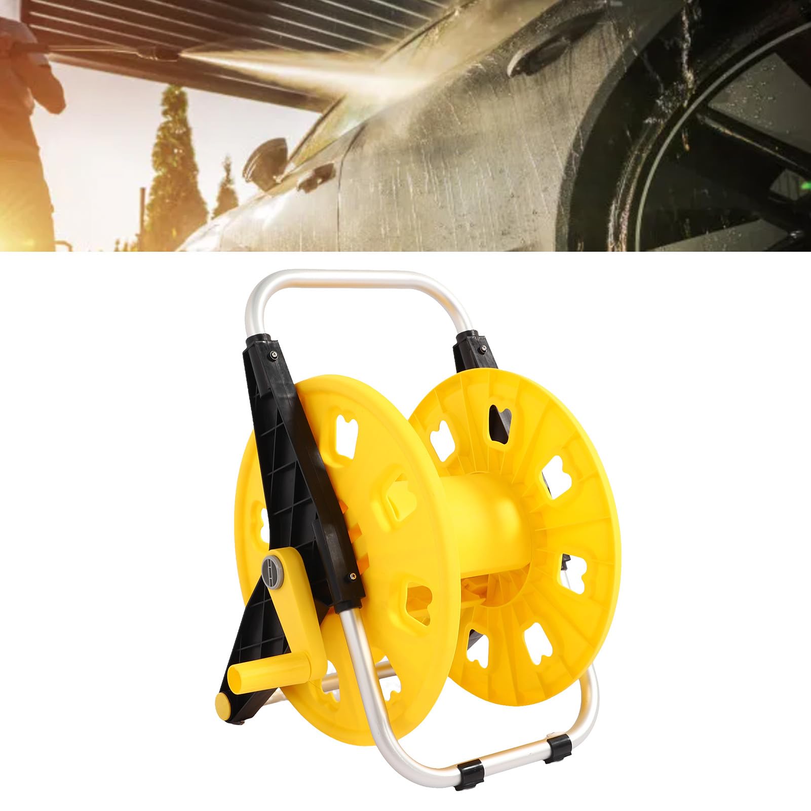 H 3050S 1/2 Pollici Avvolgitore Tubo Irrigazione Supporto Tubo Acqua Supporto Tubo Da Irrigazione Portatile Può Contenere 60M 197 Piedi di Tubi D'acqua per Giardino Esterno