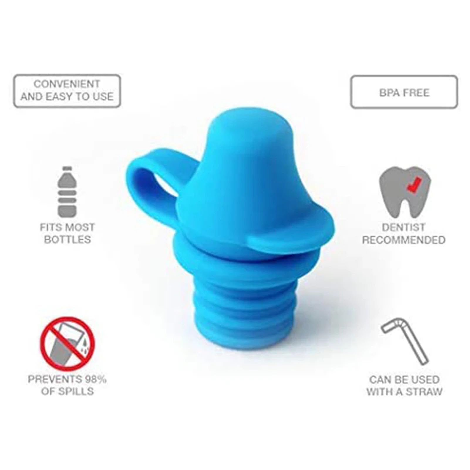 Sipping Spout Silicone Toddler Baby Kids Bottle Water Cap 4Pcs for Bottle Mouth Adapter Infant Siphon Bottles Bottling - Image 3