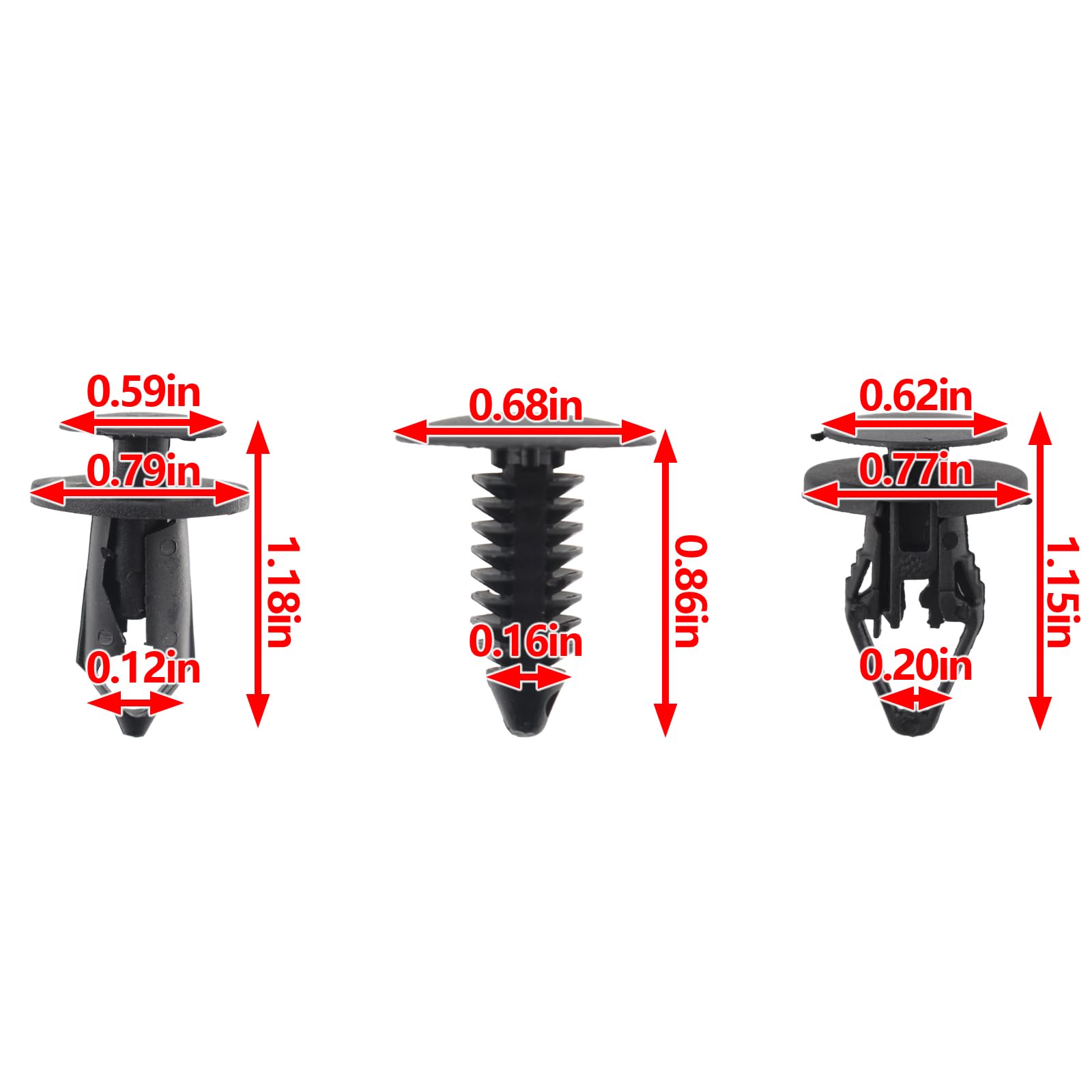 GoaMotors 3 in 1 GM Fender Liner Clips A20991 Bumper Fastener Rivet, Fender Plastic Retainer Clips Fit for GMC for Trucks for Buick Inner Fender Clips 11589292/21030249 1605396/1595864 Push Pins