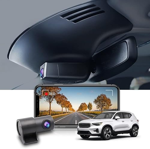 Miniatura 10 de Fitcamx Cámara de salpicadero 4K compatible con Volvo XC40 2022 2021 2020 2019 T4 T5 modelo A aspecto OEM integrado video UHD WiFi grabación de