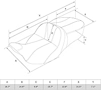 Vista 2 de C.C. RIDER Asiento de gel para motocicleta, asiento de pasajero - Asiento de pasajero con peine Bagger para Harley Touring 2009-2023 Road King FLHR
