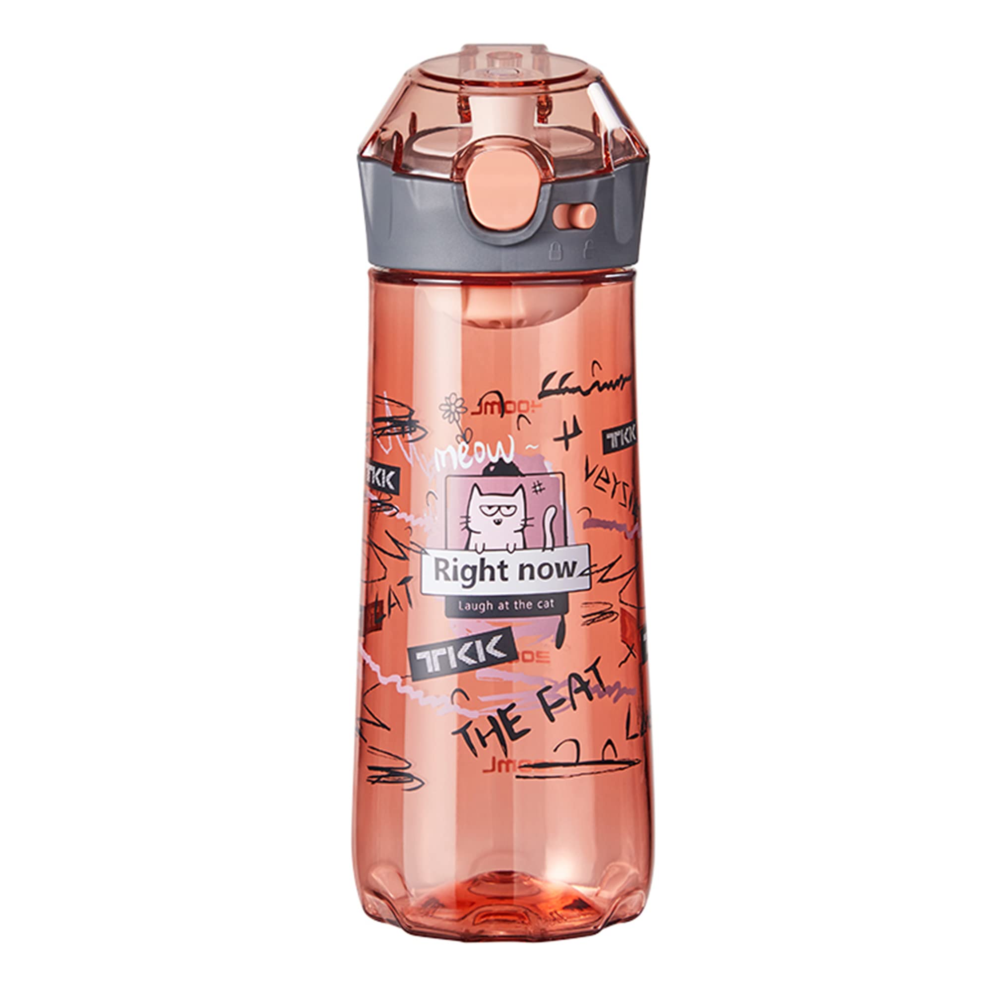 TKK Kinder-Trinkflasche 500 Ml – BPA-frei Aus Tritan, Auslaufsicher Mit Einhand-Öffnung & Sieb – Rosa, Mit Tragegriff