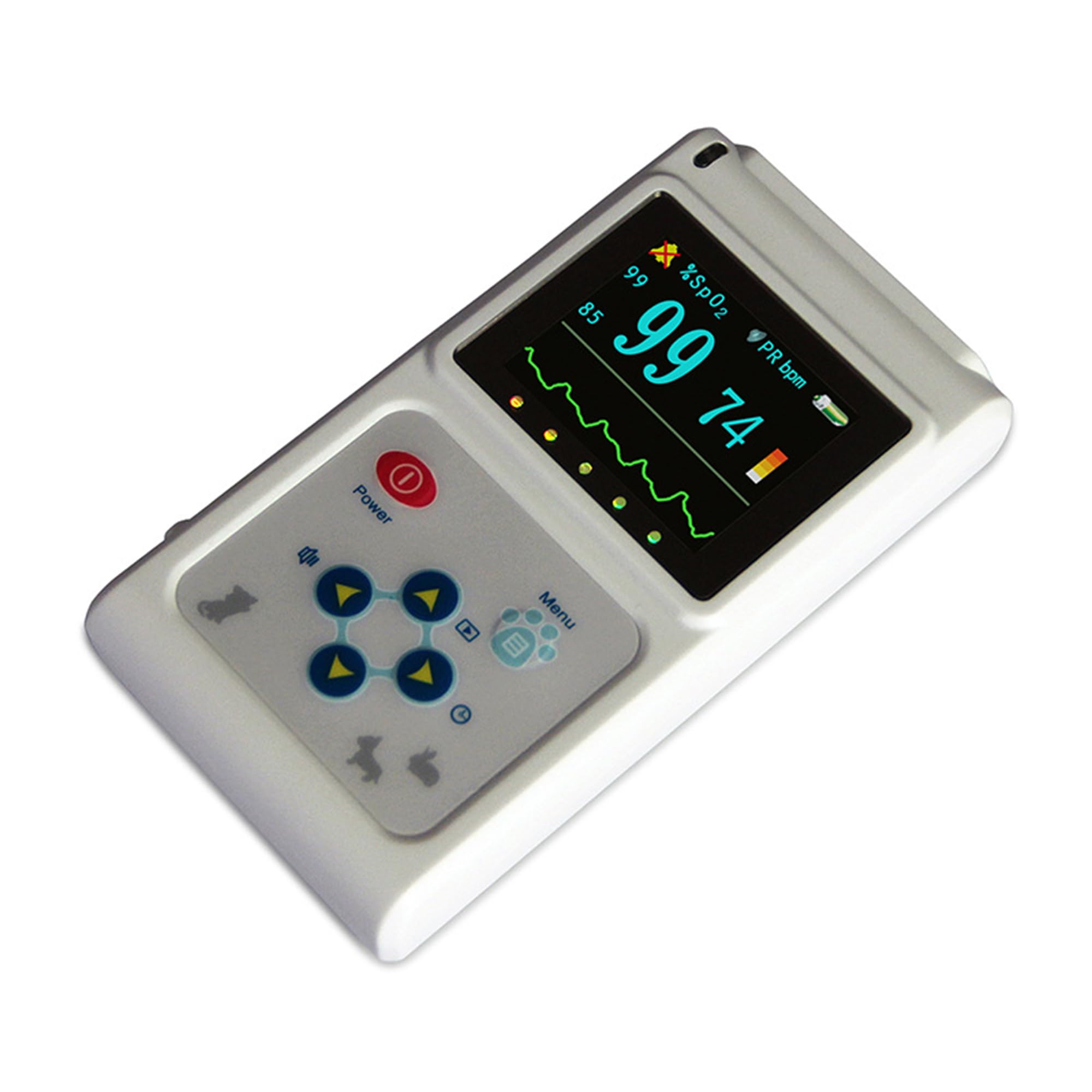 Oxímetro De Pulso Veterinario De Mano - Monitor De Salud De Mascotas Recargable con Sensor De Orejas/Lengua, Medidor De Frecuencia De Pulso Digital para Perros, Gatos Y Animales