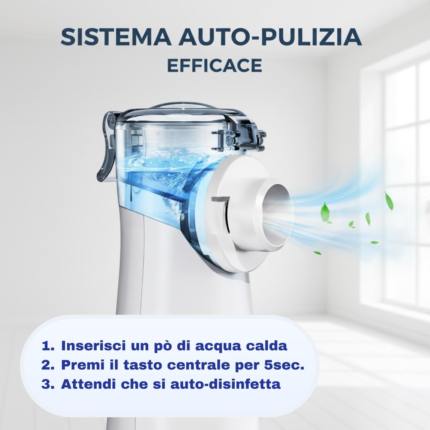 Medicinadellavoro.com - Aerosol Portatile Silenzioso, Porta USB-C con Batteria Ricaricabile e 2 Adattatori inclusi - Aerosol per Adulti e Bambini, Consigliato per Uso Domestico e in Viaggio