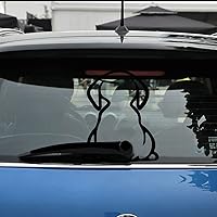 Vista 6 de 2 piezas de calcomanías para parabrisas de auto, divertidas pegatinas de cola de cachorro de dibujos animados, autoadhesivas, decoración de auto