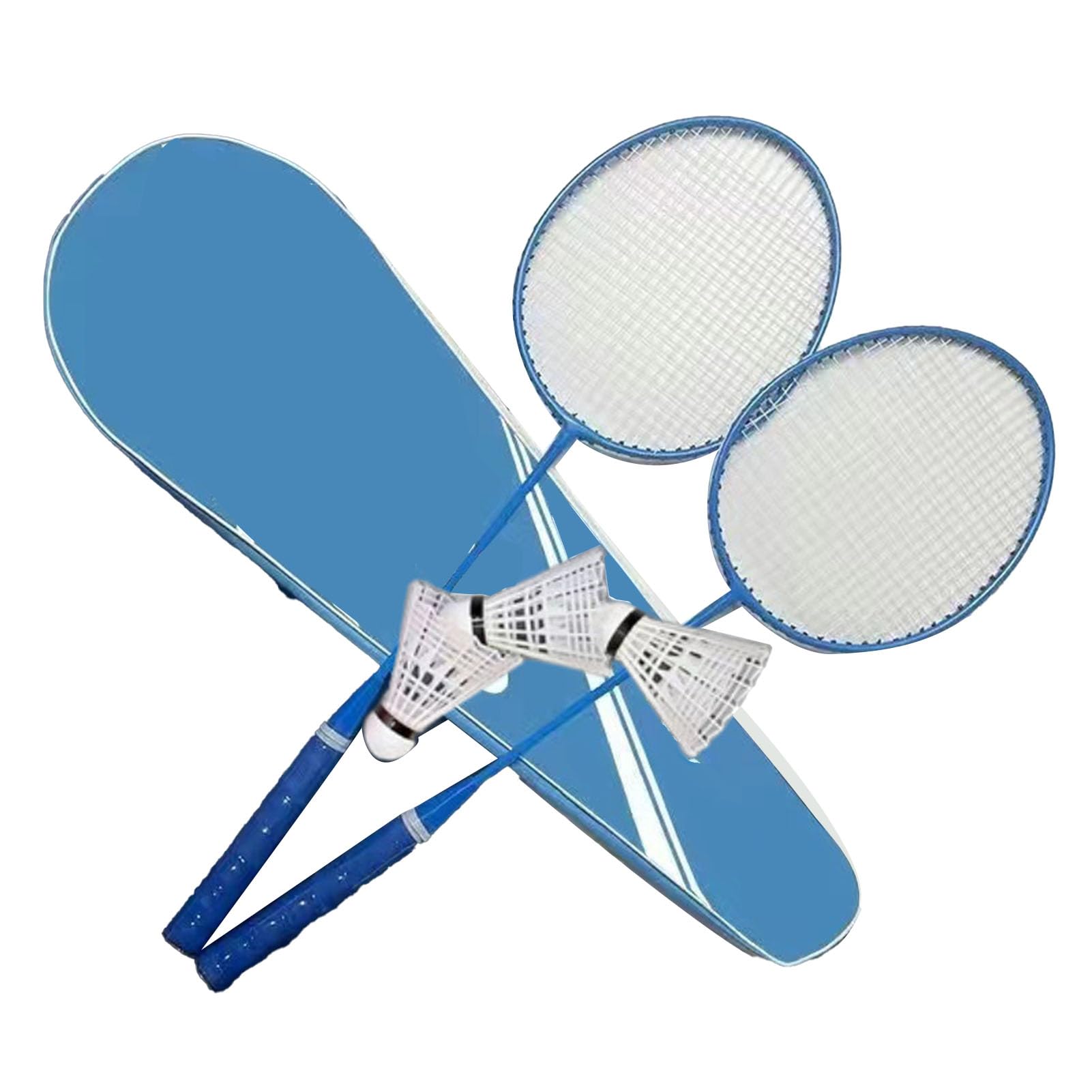 Tbest Set di Racchette da Badminton, 2 Pezzi Racchette da Badminton Sportive Racchette da Badminton Leggere con Volani Borsa da Trasporto per Adulti e Adolescenti per Giochi All'aperto