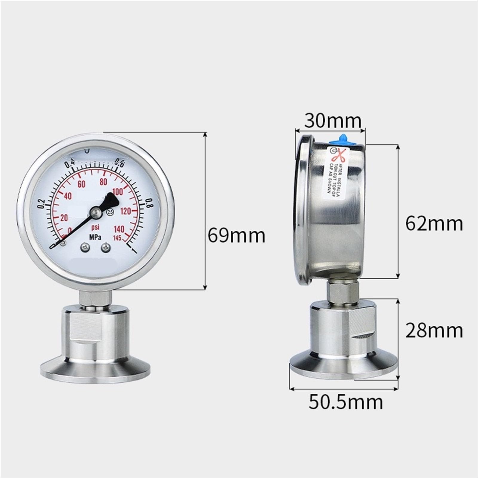 Pressure Gauge, Test, 2 in