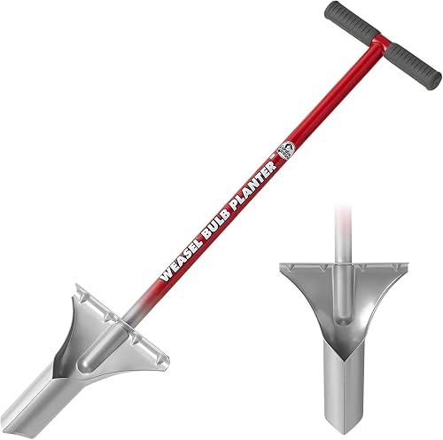 Garden Weasel Bulb Planter - Long Handle | Annuals, Ground Cover, Vegetables, Spring and Fall Bulbs | Sod Cutter, Remover, and Plugger, Grass Planter, Bulb Planting Tool | 91350 | Steel sod cutter & plugger for spring bu