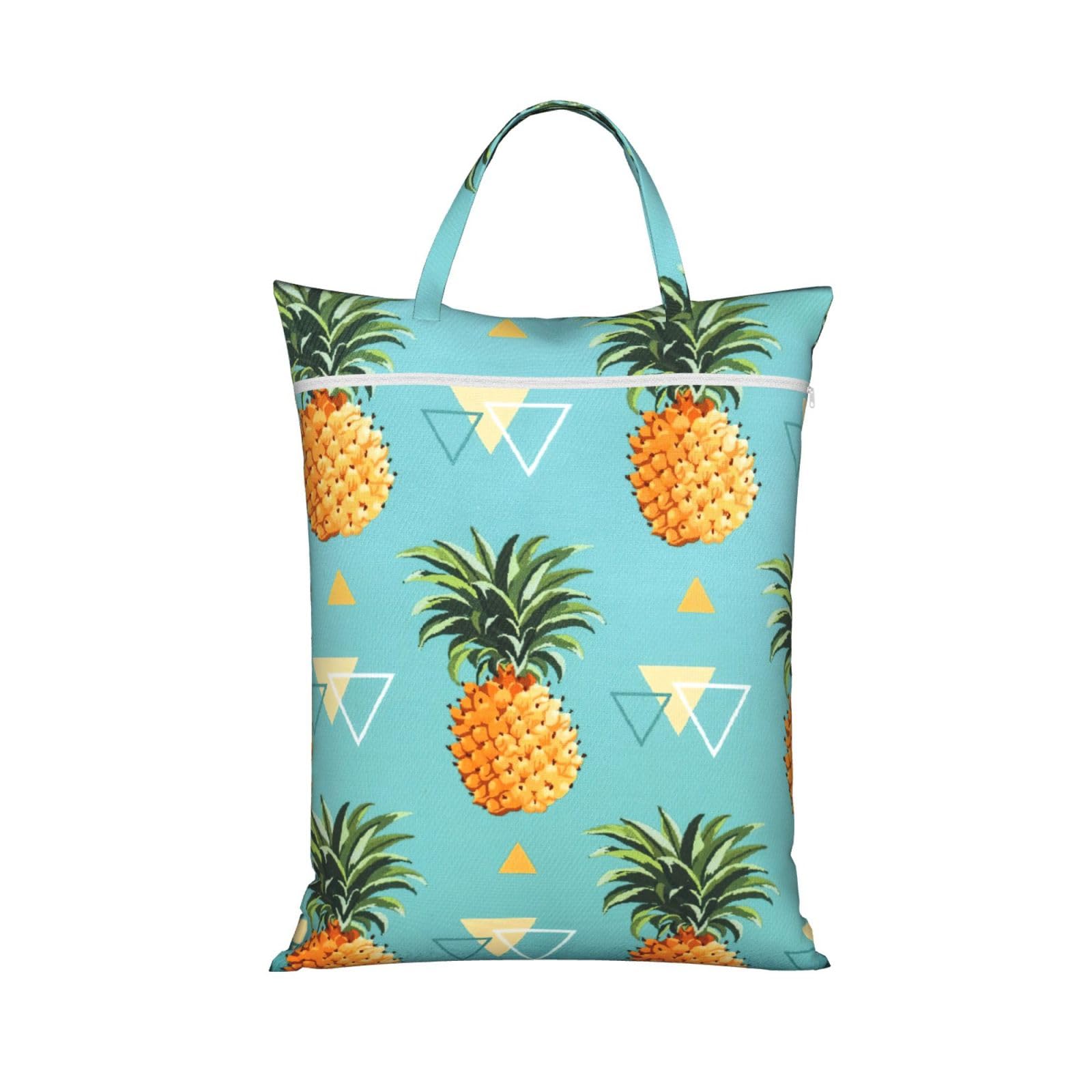 Pphgut 1 Pc Tropical Fruit Pineapple Print Travel Laundry Bag Portable Dirt Clothes Bags Daily Hiking Camping Vacation