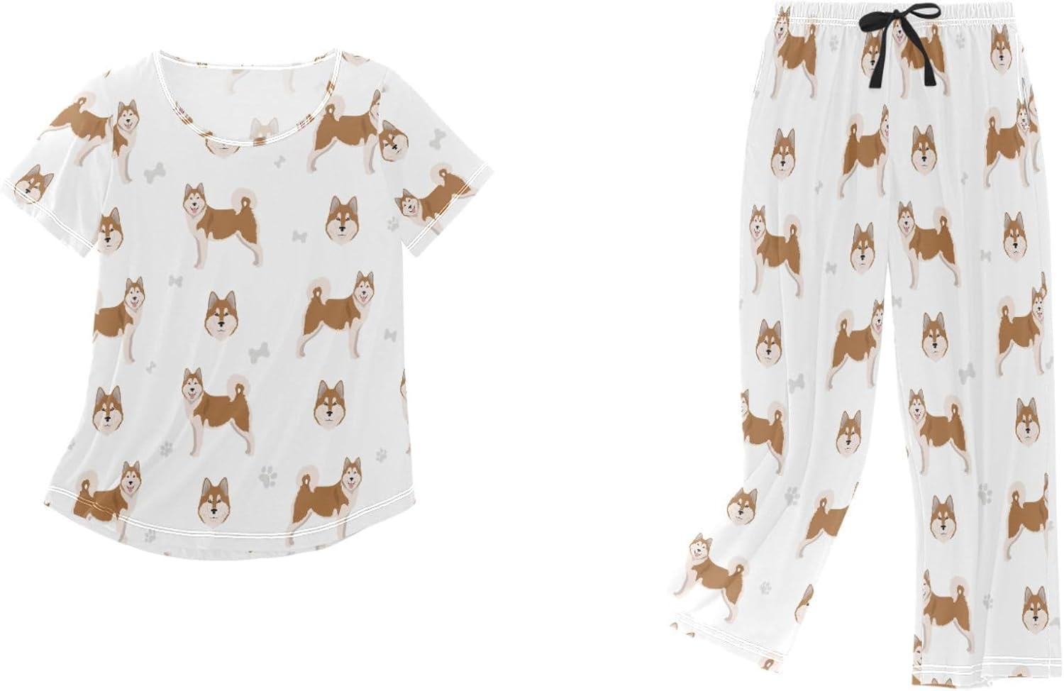 Women's Comfy Chic 2 Pcs Loungewear Set,Casual Sleepwear Short Sleeve Tops & Capri Pants PJs Set with Pockets S-XXL - Image 4