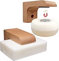 kep-Mve 2-Pack Wooden Magnetic Soap Holder for Shower Wall - Self-Draining Air Dry Soap Saver, Eco-Friendly Bar Soap Dish
