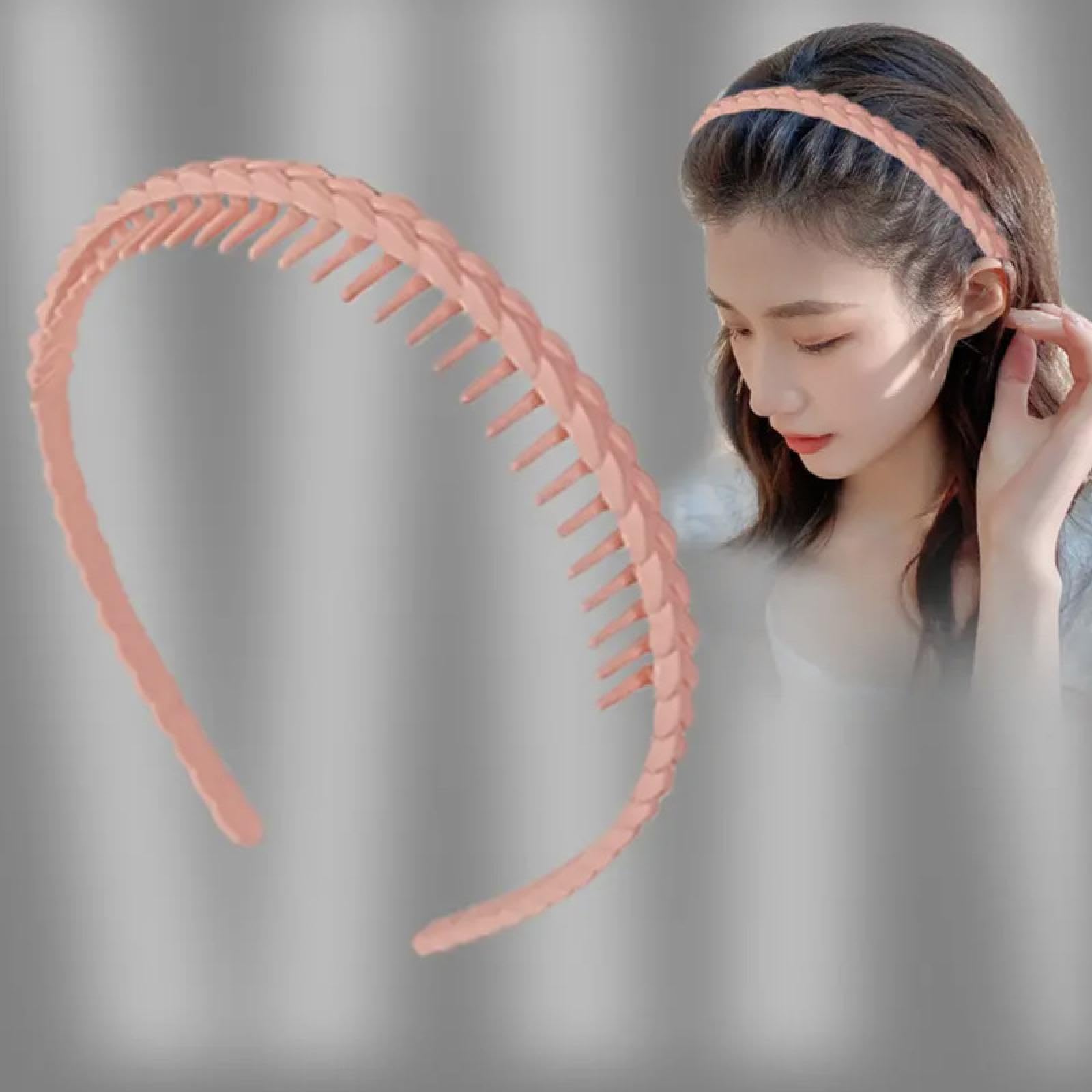 Amazon｜シンプルな歯付き滑り止めヘアクラッシュヘッドバンド/979