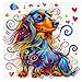 Colorful Dachshund Puzzles for Adults 1000 Pieces, Cute Dog Animal Jigsaw Puzzles, Funny Puppy Art Puzzle as Home Wall Decor