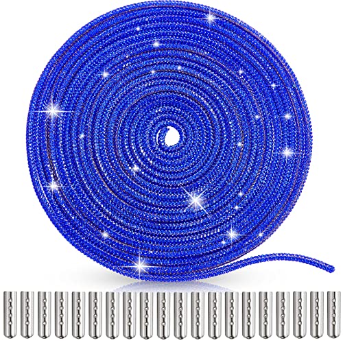 MTLEE Bling Rhinestone Shoelaces Glitter, Blue, 5.47 Yards by MTLEE - Used condition - US$8.90