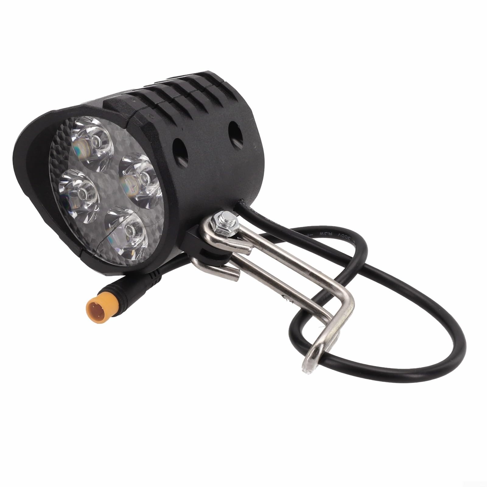 Electric Scooter LED Headlight with Lens, Aluminum Alloy Housing, 36V 48V 60V Compatible, IP65 Waterproof, Built-in Speaker for E-Bike Parts Accessories(LED-16W-4 beads)
