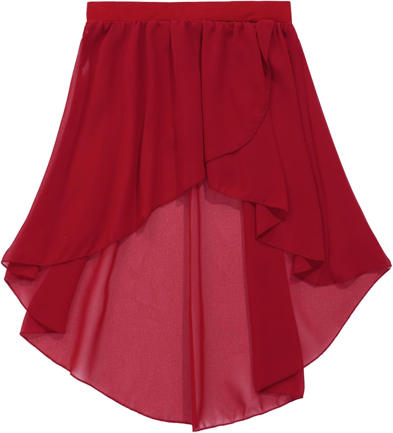 Kids Girls Ruffles Chiffon High Low Dance Skirts allet Modern Jazz Lyrical Studio Practice Costume
