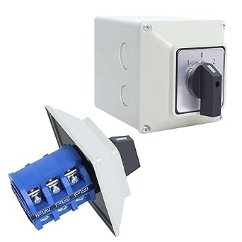 63A Rotary Changeover Cam Switch With Master Exterior Box, SZW26-63 3 Position 3 Phase 660V Universal Selector for Electrical Wiring