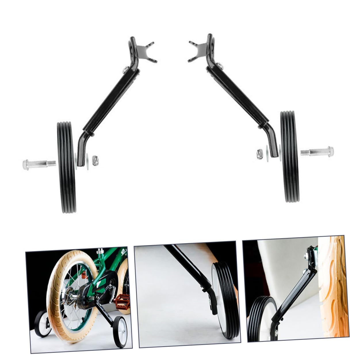 Anneome Ruedas de Entrenamiento para Bicicleta Infantil 1 Par Negro