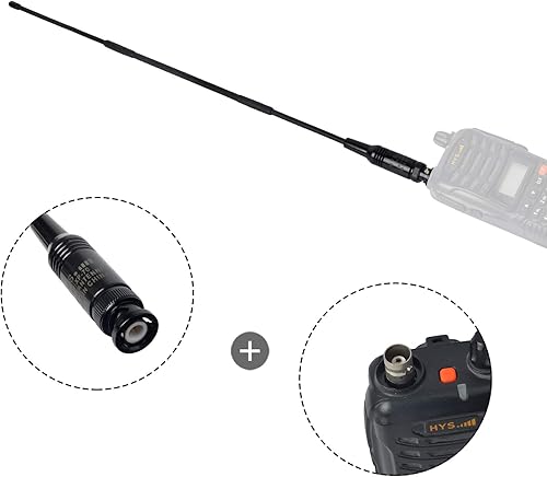 Miniatura 5 de HYS CB 11Meter 27Mhz BNC 16.1 pulgadas Antena para Cobra HH50WXST HH50 MRHH350FLT C75WXST HH38WXST Midland 75-822 75-785 MHS75 Uniden BC75XLT