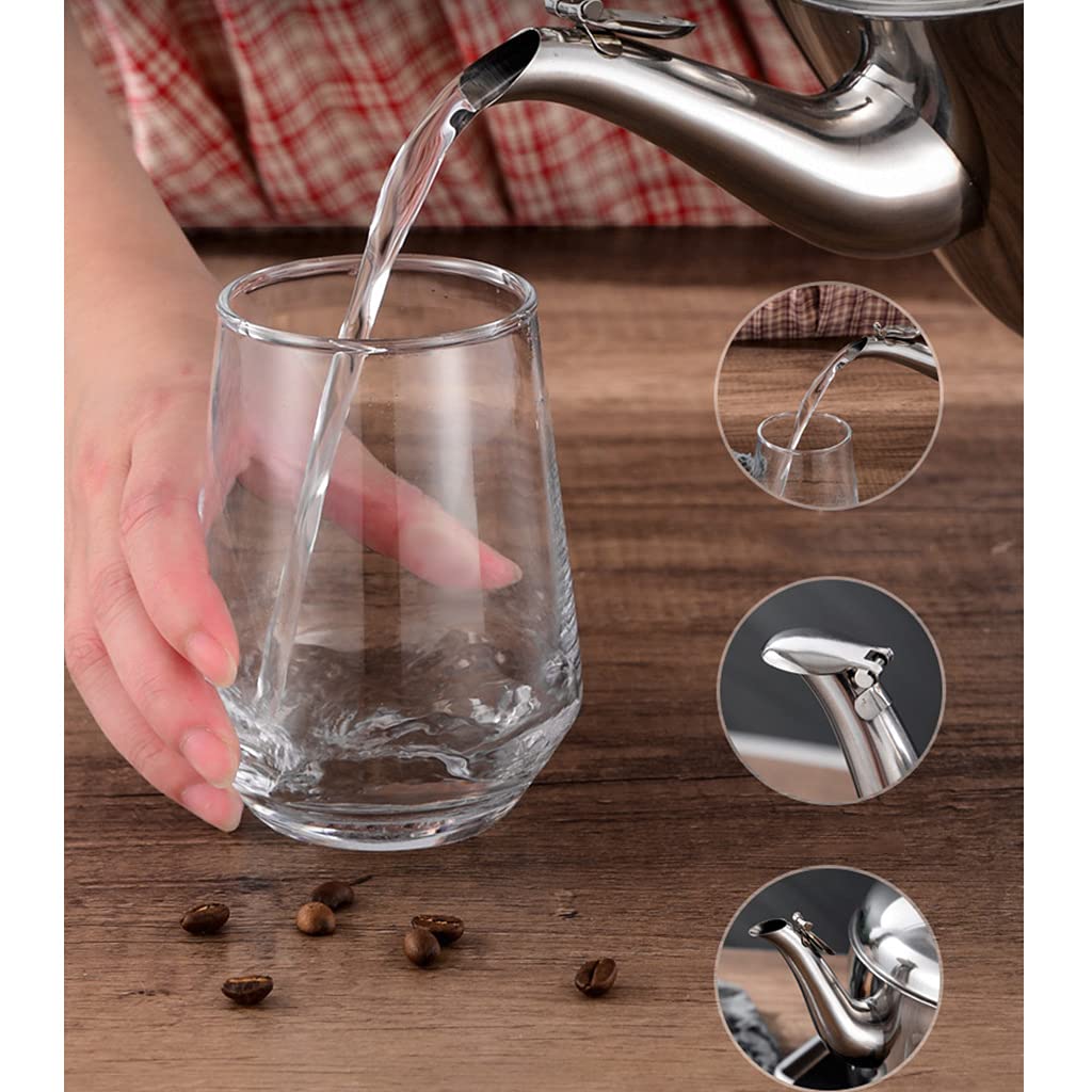 Fluitketel voor op het fornuis – 2L RVS Theeketel met Opklapbare