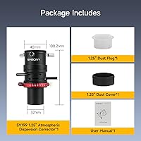 Vista 10 de SVBONY SV199 Correctores de dispersión atmosférica, 1.25 pulgadas ADC para observación e imágenes planetarias de la luna, accesorio de telescopio