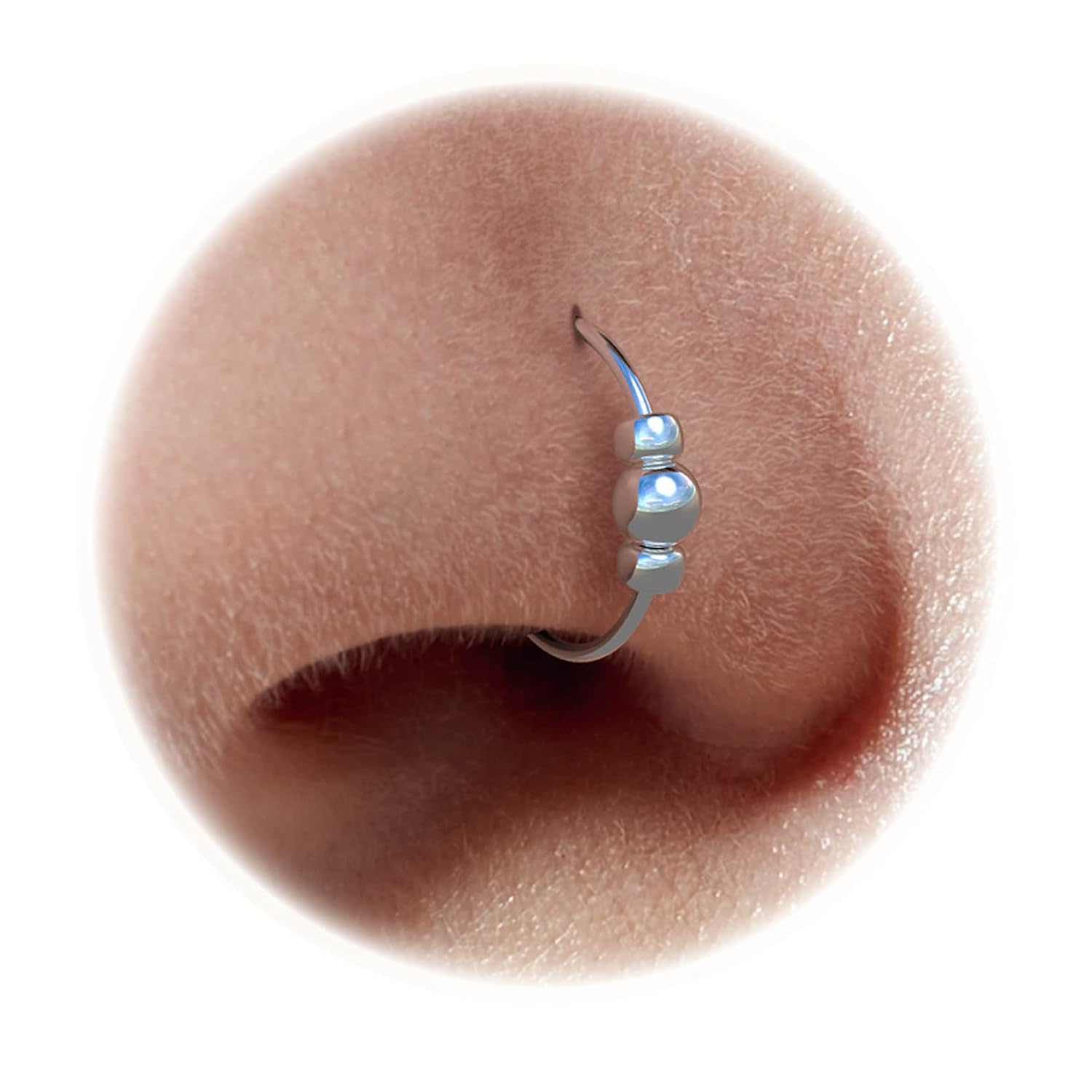 Tiny Silver Nose Piericng Hoop - Thin Hypoallergenic 7mm Nose Ring with a 2mm Silver Bead - Handmade 925 Sterling Silver 24 Gauge Nose Hoop Jewelry