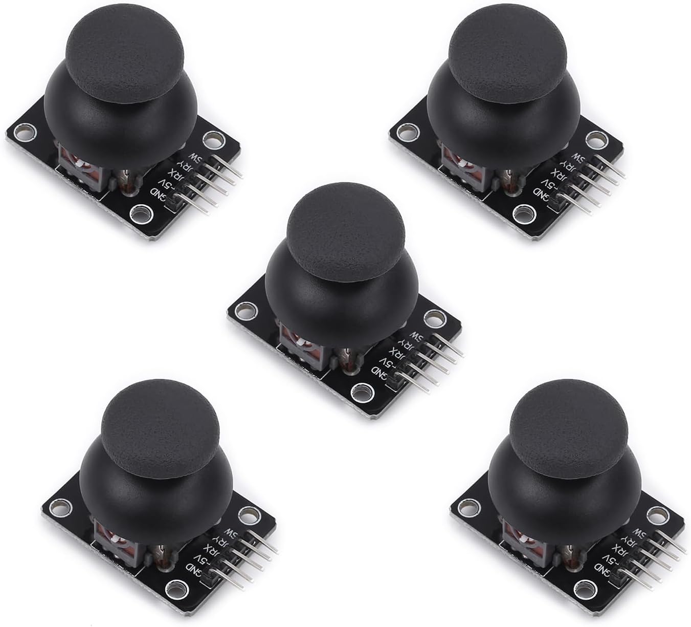 5 Packs Joystick Module KY-023 Dual-Axis XY Analog Thumbstick Sensor with Push Button, PS2 Style Control Lever for Arduino, Raspberry Pi, ESP32 DIY Game Controller and Robotics Projects