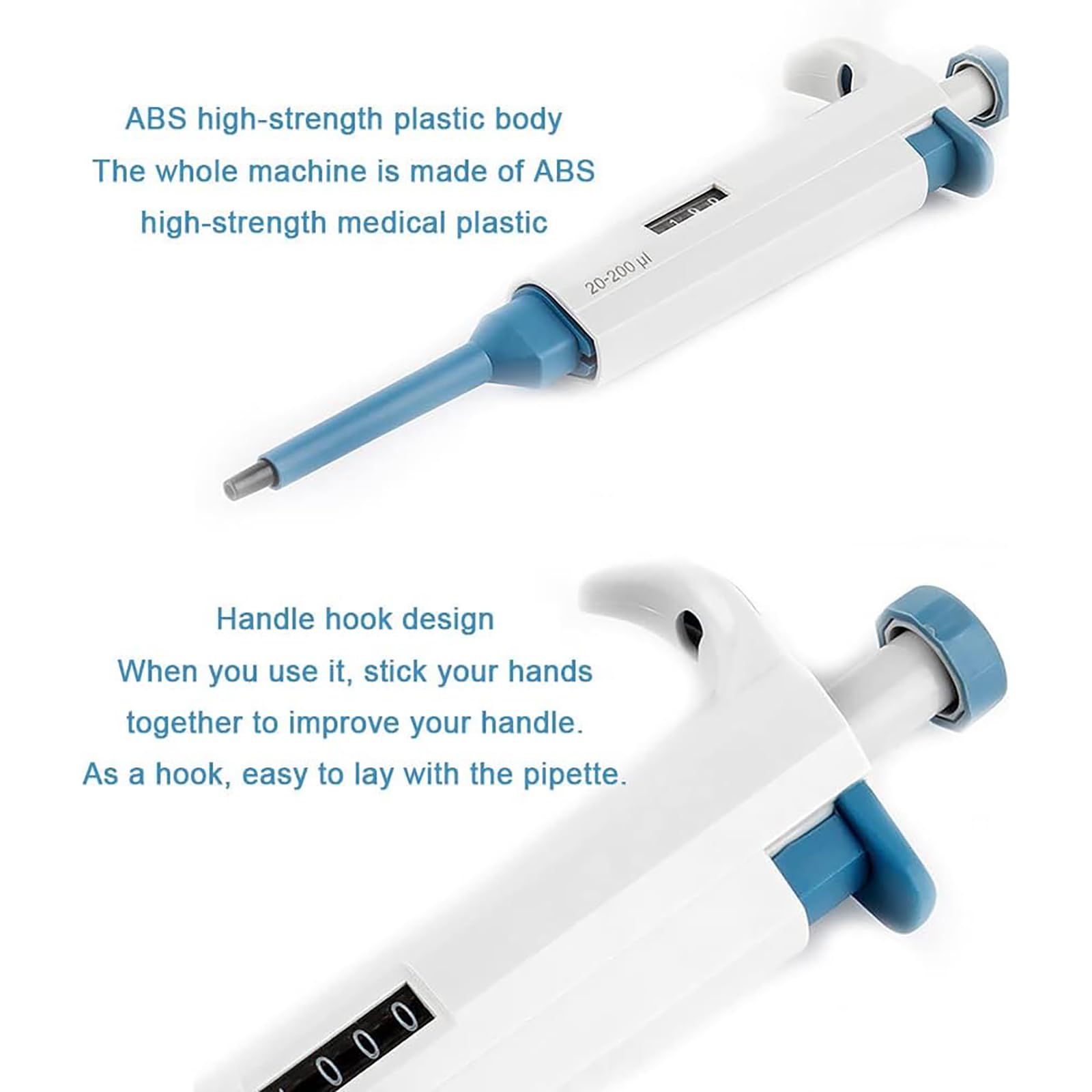 Laborpipette, einkanalige einstellbare Mikropipette mit Pipettenspitzen, manuell einstellbarem Volumen und hoher Präzision, Mikropipetten-Laborpipettentransfer, für das Schulbildungslabor