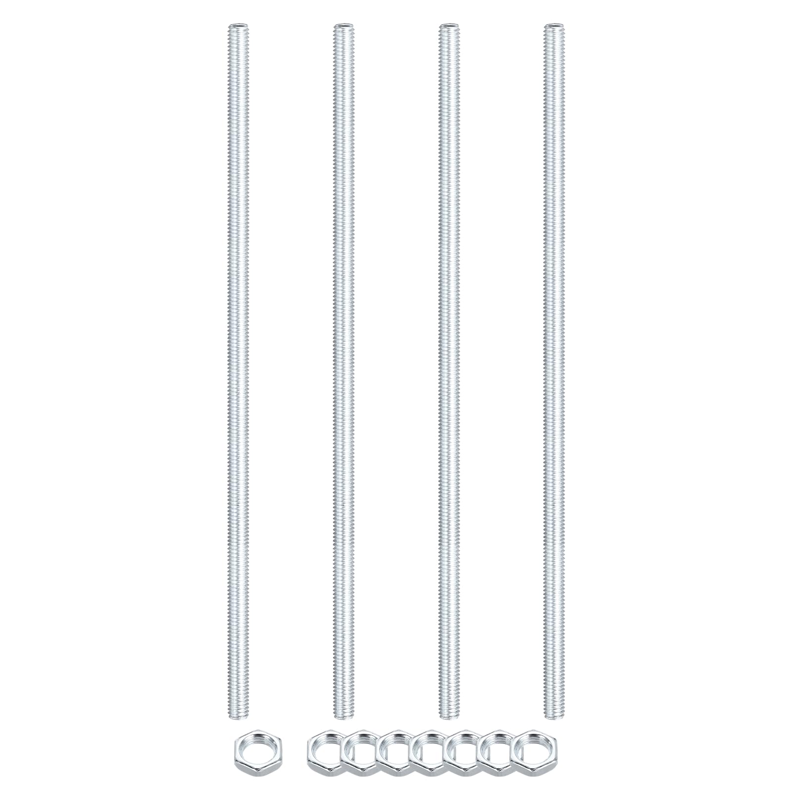 sourcing map Lamp Pipe Nipples Kit with Lock Nuts M6x1 4Pcs 180mm โ image 1