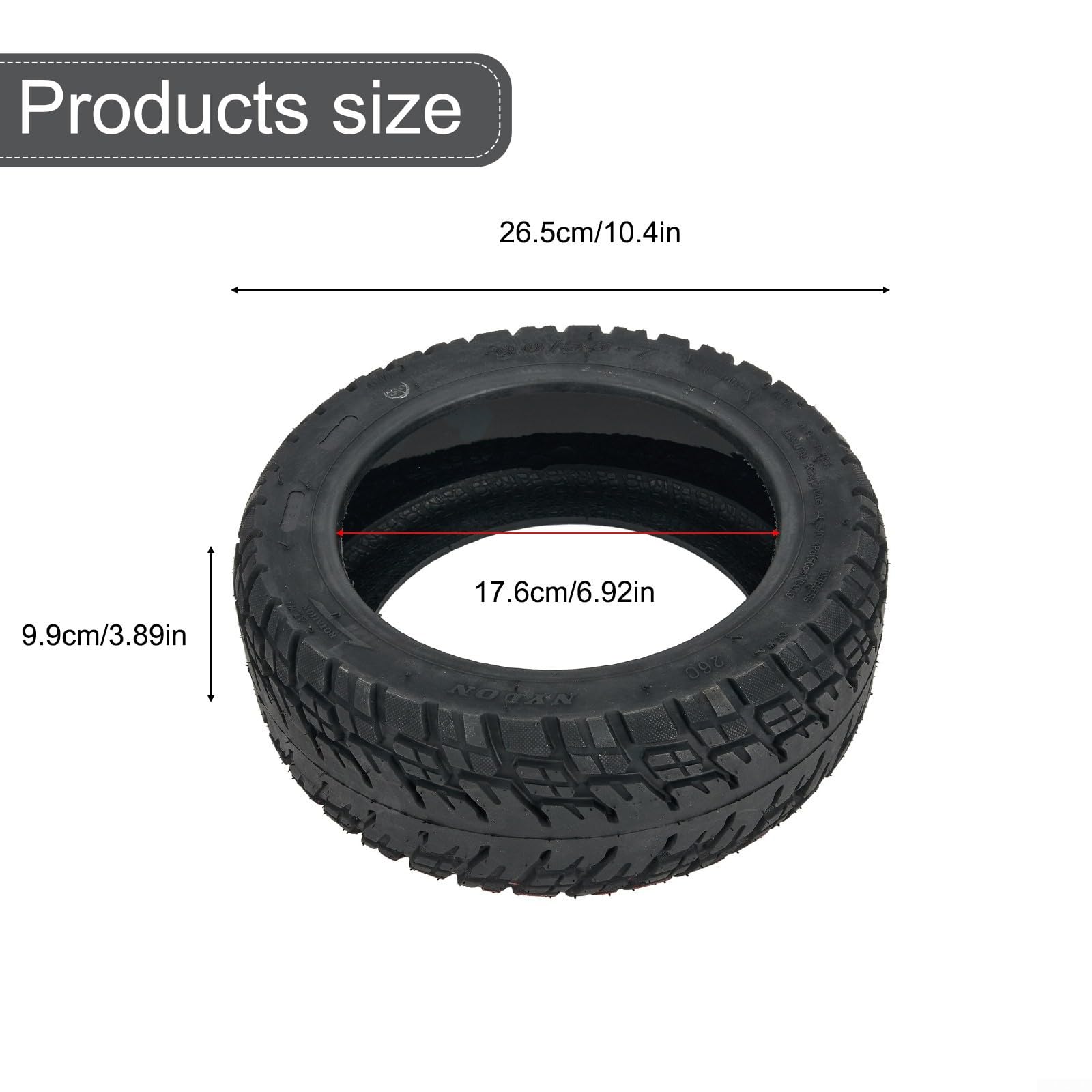 for 1Pc Tubeless Tyre, 11 Inch 90/55-7 Tubeless Off-Road Tyre, For Segway GT1 Electric Scooter, For Electric Scooter Tire Replacement Wheel