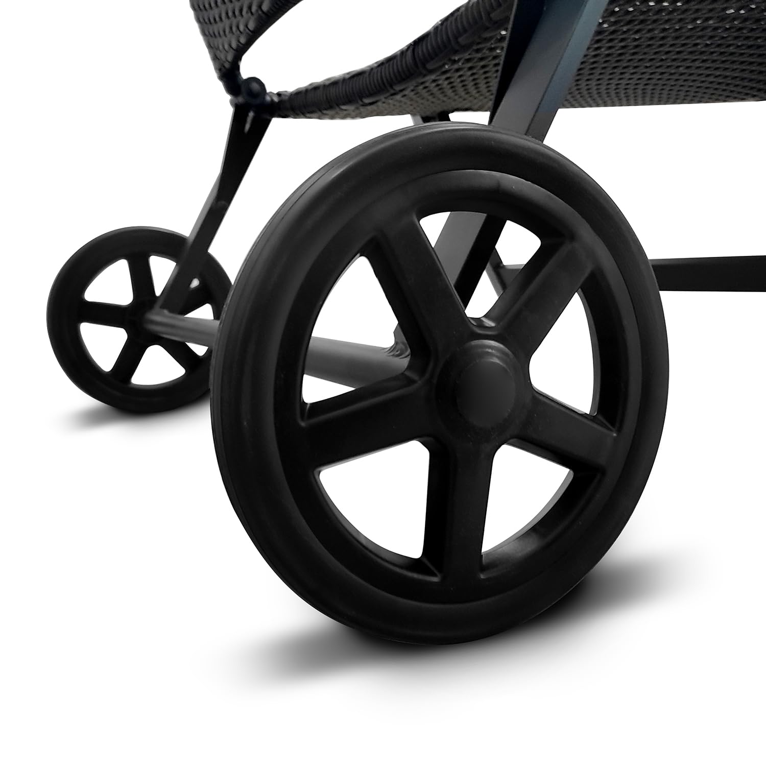 Generisch Aluminium Polyrattan Rollliege Relaxliege 120 kg belastbar Sonnenliege Klappbare Gartenliege Braun Neu