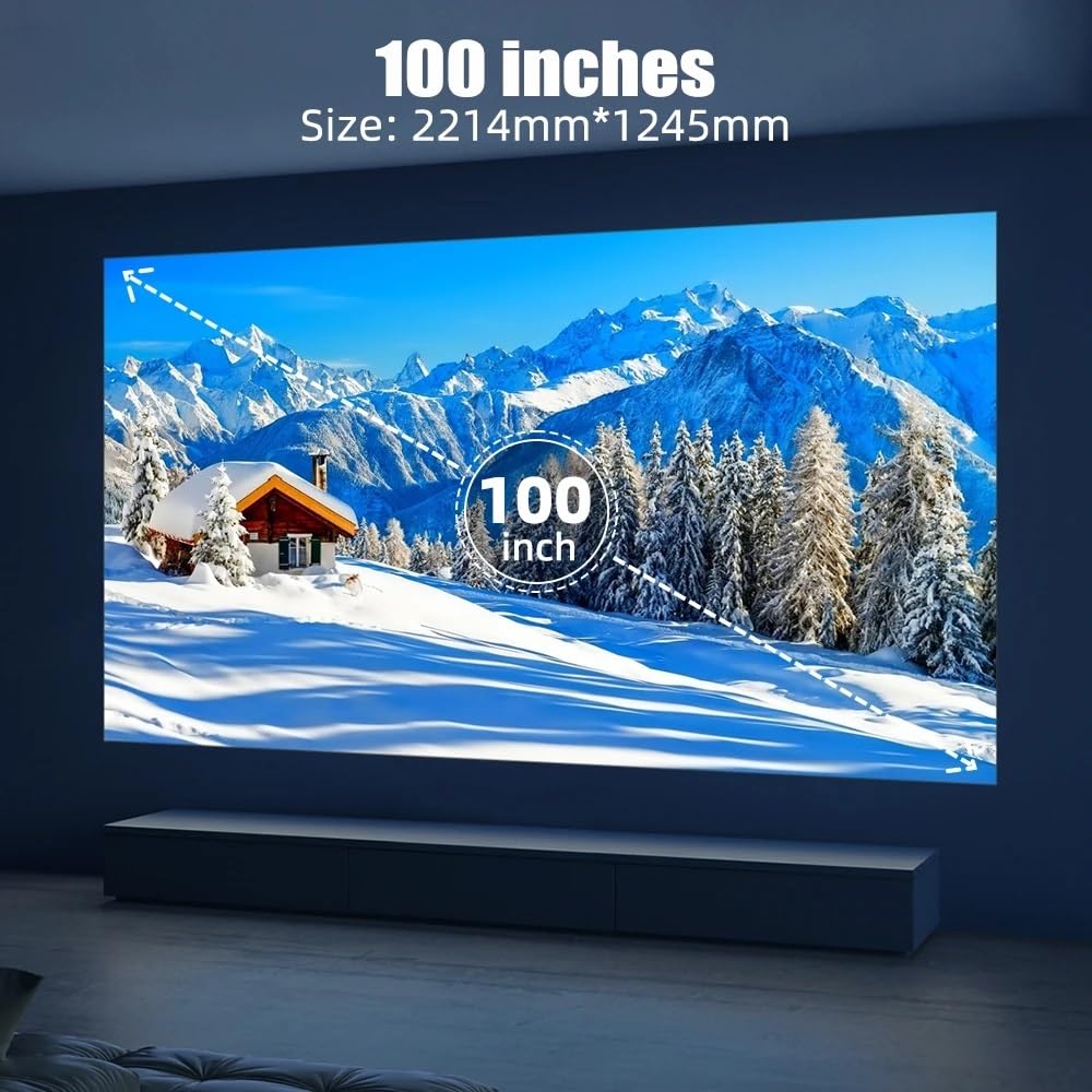Ekran Ekrany projekcyjne 100/80-calowy ekran projekcyjny HD z blokadą świetlną kurtyny 16:9 kryty Ultraview przenośny składany ekran projektora 3D 4K(100 inch)