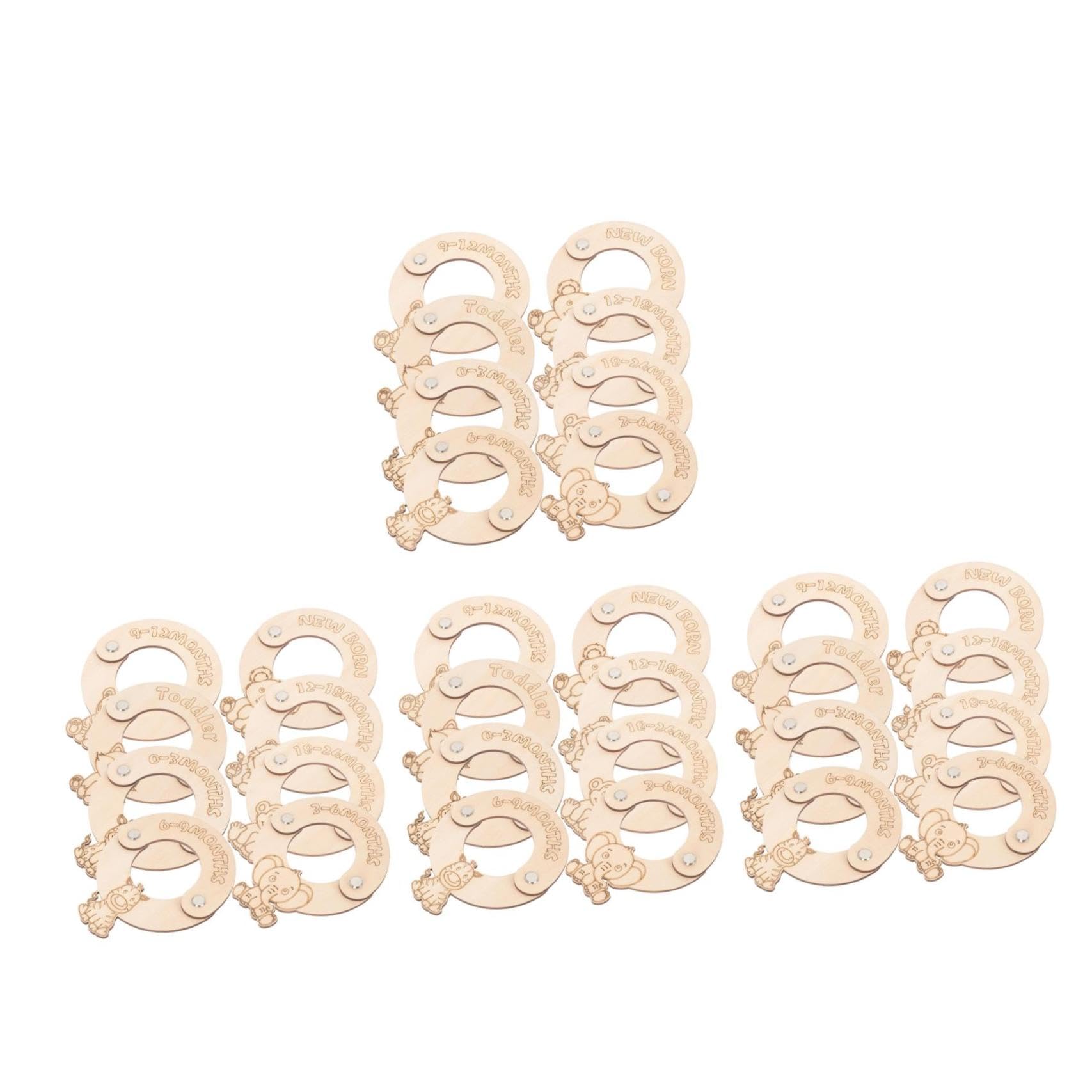 TOYANDONA Lot De 32 Séparateurs De Vêtements Pour Bébé En Bois Pour Vêtements De Bébé Et Tout-petits